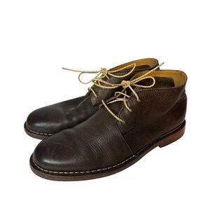 Cole Haan Dark Brown Leather Chukka Boots with Tan Laces